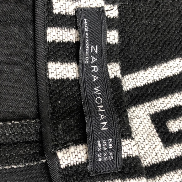 Zara Geometric Black and Grey Mini Skirt - Picture 6 of 8